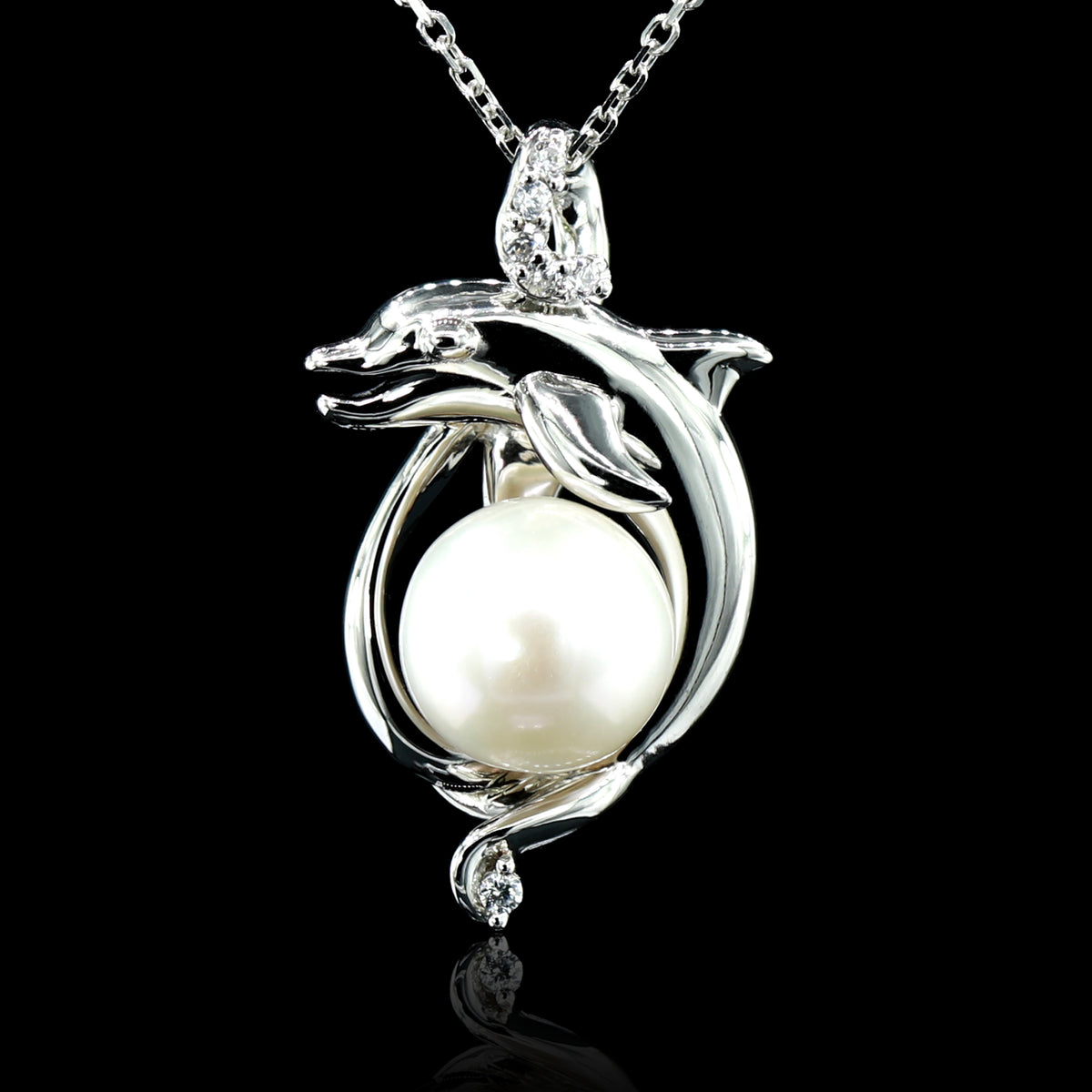 Silver Dolphin Pearl Pendant – Ecks Jewelry
