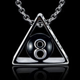 Eight Ball Billiard Pool Necklace, Eight Ball Billiards Pendant.