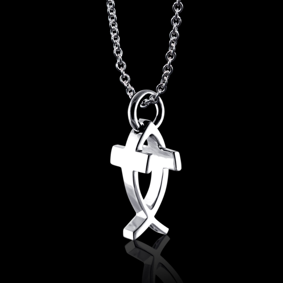 broken fish hook cross christian symbol Cross and Fish Necklace, Women Cross necklace. – Ecks Jewelry