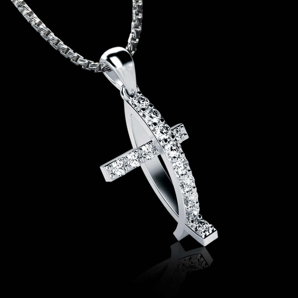 broken fish hook cross christian symbol Cross and Fish Necklace, Cross Pendant. – Ecks Jewelry