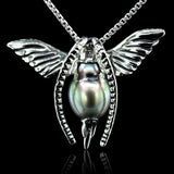 Hummingbird Black South Sea Pearl Pendant