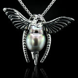 Hummingbird Black South Sea Pearl Pendant