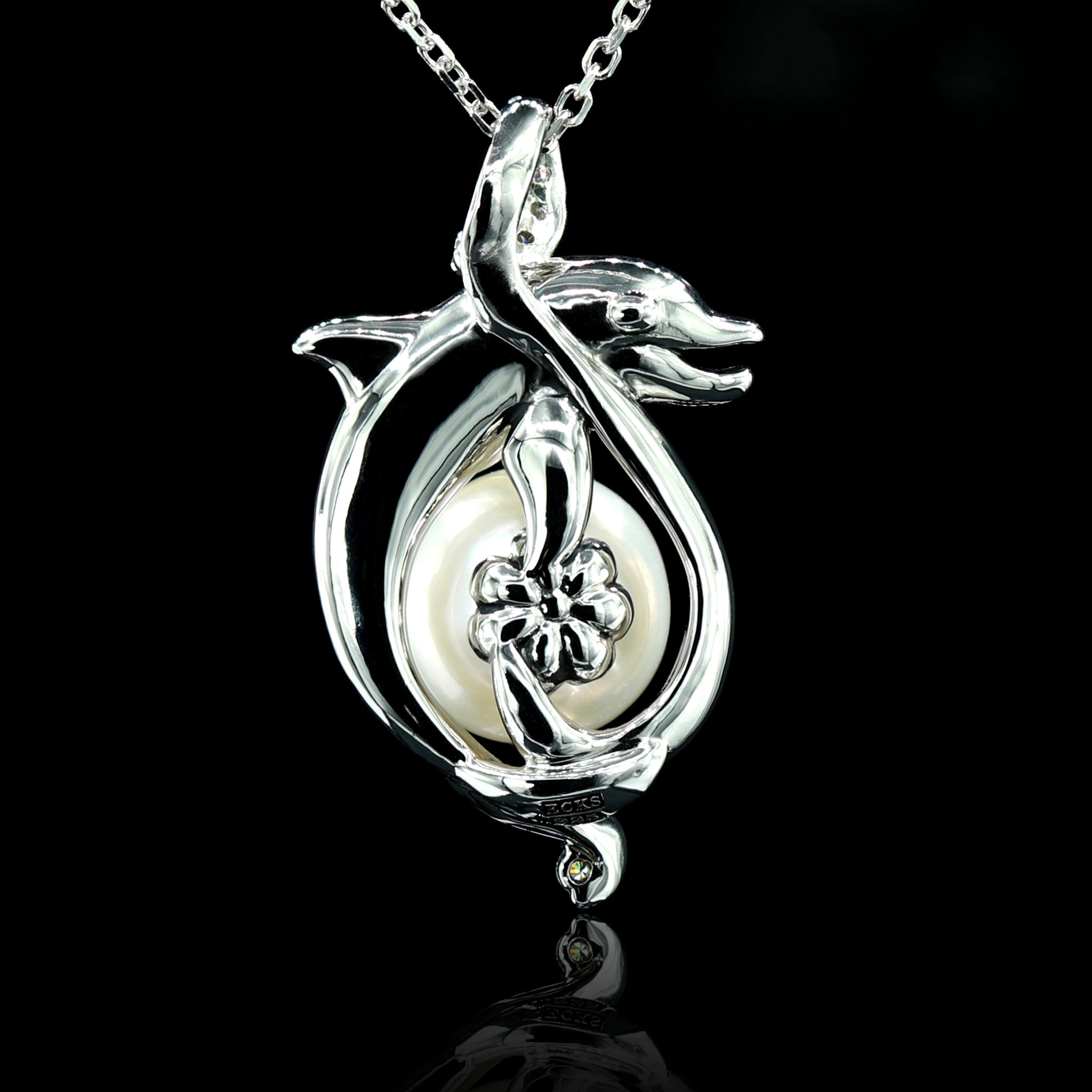 Silver Dolphin Pearl Pendant – Ecks Jewelry