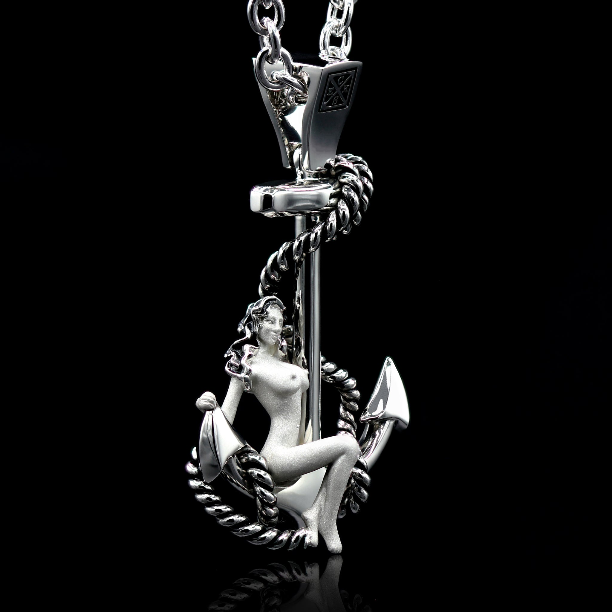 Men Anchor Necklace, Anchor and Lady Necklace. – Ecks Jewelry