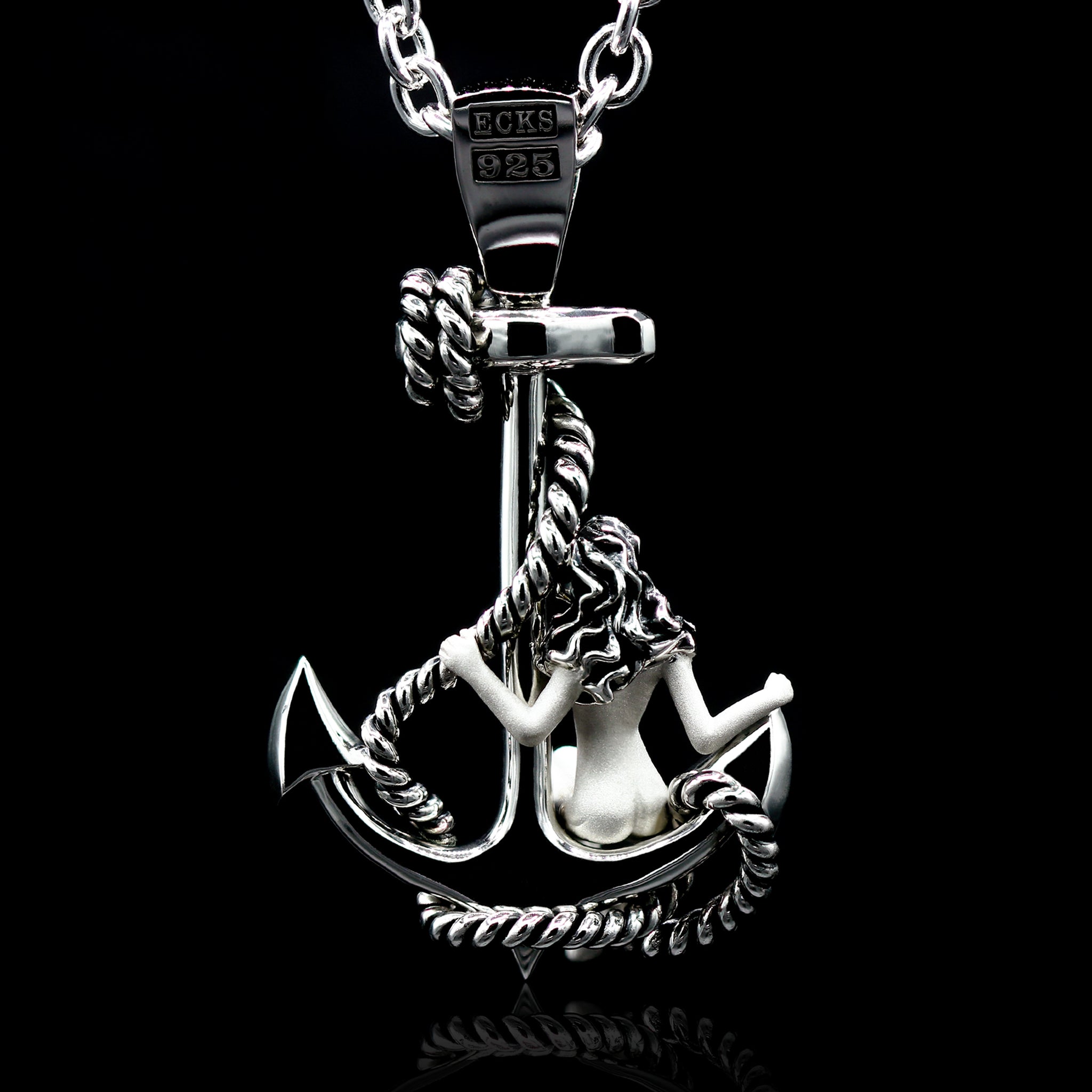 Men Anchor Necklace, Anchor and Lady Necklace. – Ecks Jewelry